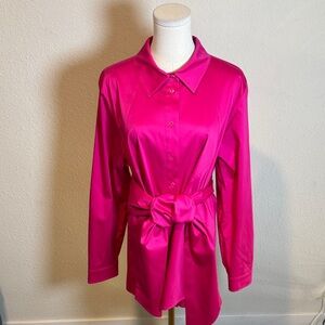 Etcetera Vibrant Pink Button Front Shirt with Belt size 16